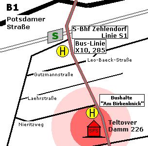 Anfahrt zur Seniorenfreizeitst&auml;tte S&uuml;d